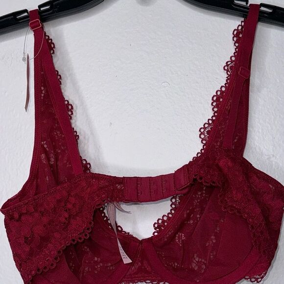 Dobreva Unlined Bra Womens Size 32D  Floral Lace Underwire Back Closure - Picture 2 of 10